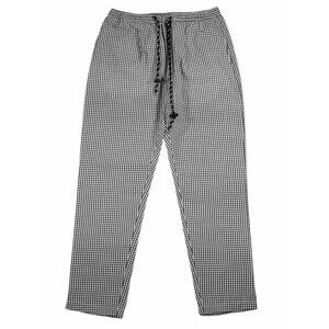 Mens Pants Joggers Black White Check Drawstring Loose Harem Casual Beach Medium